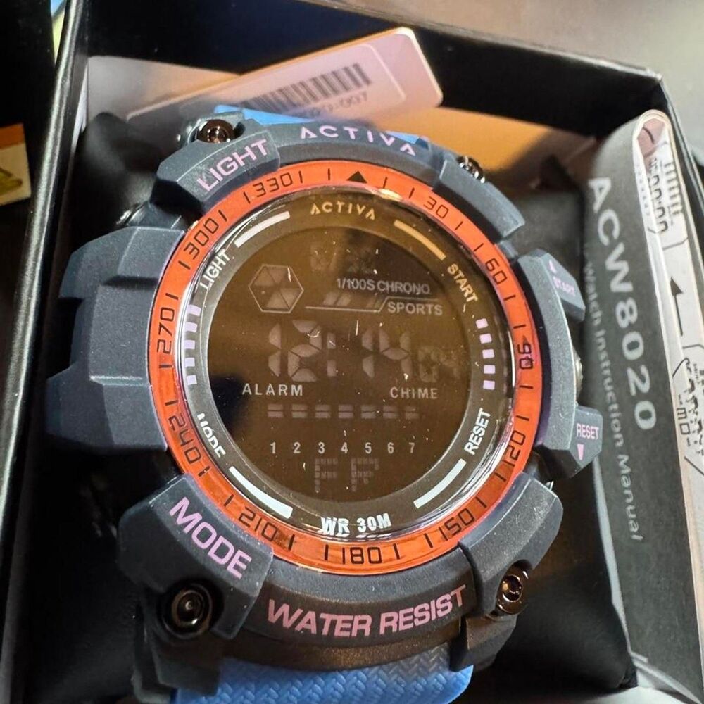 Activa Digital Watch Orange Face Sports